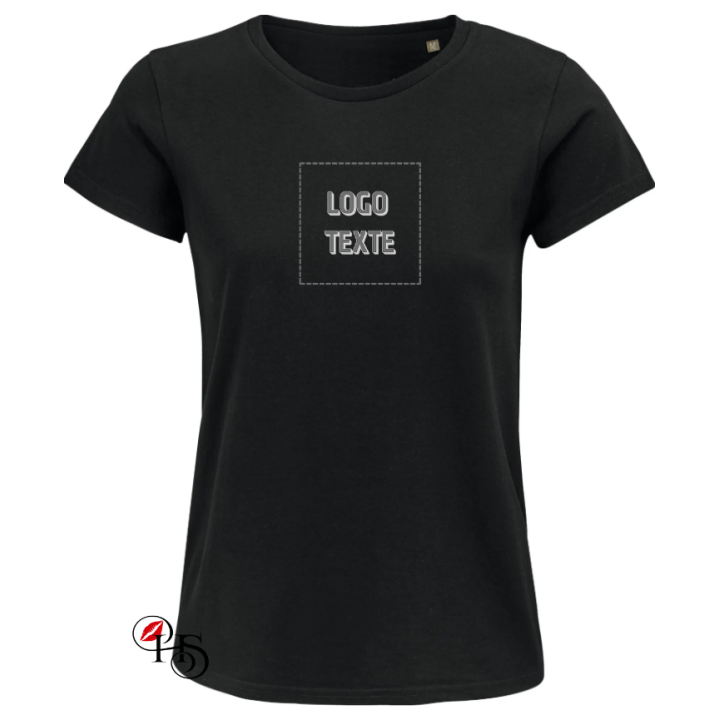 T-shirt femme personnalisé – Logo & texte brodé | H&S