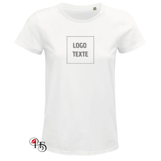T-shirt femme personnalisé – Logo & texte brodé | H&S