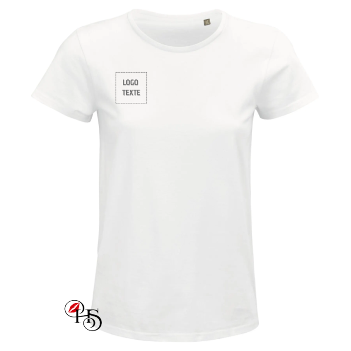 T-shirt femme personnalisé – Logo & texte brodé | H&S